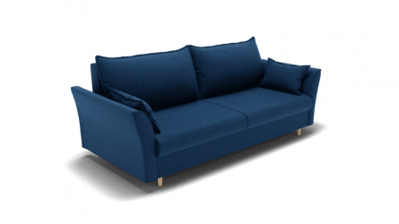 Диван Барселона-1 независимый пружинный блок (ЗР) Цвет фасада: Синий; Тип: Прямой; Материал фасада: Металл/Велюр