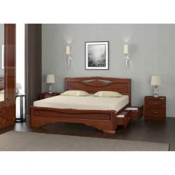 Кровать с ящиком Елена-3 200х120 с выкатными ящиками Орех