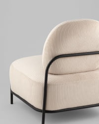 Кресло Стоун К велюр рельефный молочный