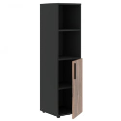 Шкаф-колонка с глухой малой дверью (правый) VELION VENEER VRMCS 40.5 R Американский орех Яшма черная