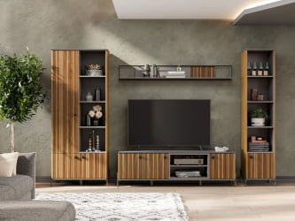 Гостиная Элиот №3 Оникс Серый/Орех фактурный