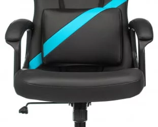 Геймерское кресло Бюрократ ЗОМБИЕ ДРИВЕР Черный-голубой / ZOMBIE DRIVER