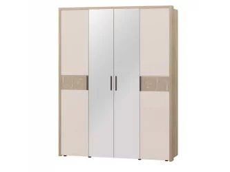 Шкаф четырехдверный с зеркалом Кашемир 900.14 Дуб Кронберг/Кашемир