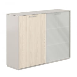 Шкаф средний двойной Atlas NZ-0305+NZ-0335.GS.YN.GLM Серый камень Ясень Наварра