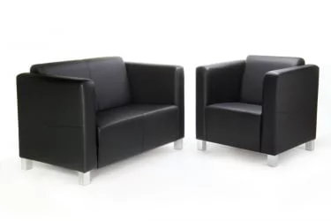 Диван двухместный Милано Комфорт Д2 Домус Блэк (черный) Категория 2