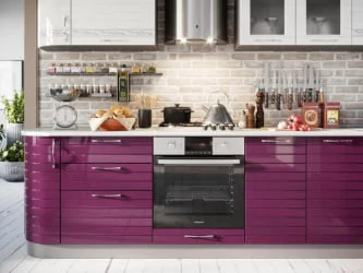 Кухонный гарнитур угловой Анастасия №10 Белый Ежевика