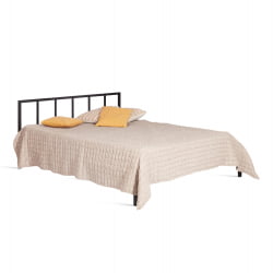 Кровать двуспальная из металла Bruno металл, 160*200 см, черный