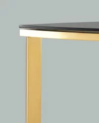 Консоль полукруглая АЛЬБА 115x30 Золото (стекло черное)