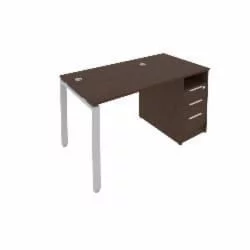 Рабочая станция с опорной тумбой Метал Сйстем Б.РС-СТП -1.1 Венге/Серый / Metal System