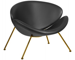 Кресло дизайнерское DOBRIN EMILY (черный винил YP16, золотое основания)