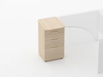 Тумба приставная на 3 ящика Glassy 3.10.15 Туя