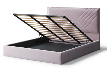 Кровать МИРА 2000*1400мм (без опор), велюр НЕО 15 (лиловый), (б/основания, б/матраса) / NEO