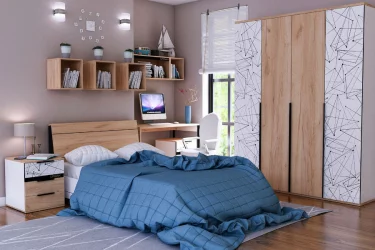 Кровать 1200 Урбан ЛД 528.020.000 Дуб золотой/Чёрный/Белый/Розовый