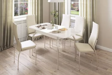 Стол обеденный раздвижной Танго Белый-Кофе