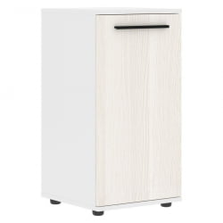 Шкаф колонка с глухой малой дверью ЕДИС ЕЛCС 42.1 Ясень Траун Черный Белый / EDIS ELCS