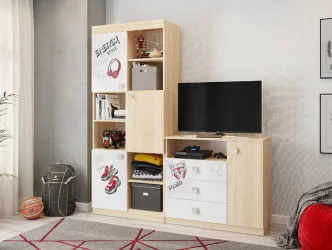 Стеллаж для игрушек Энерджи MDE-03 Дуб сонома Белый