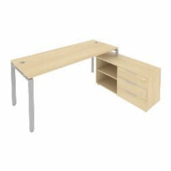 Рабочая станция на П-образном м/к с опорной тумбой правая Metal System Б.РС-СТС-2.5 Пр Акация/Серый