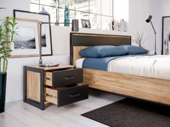 Тумба прикроватная Техно ЛД 678.100.000 Дуб Золотой Черный