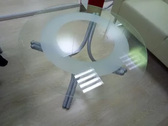 Стеклянный стол Дуэт 6 Металлик/ прозрачное