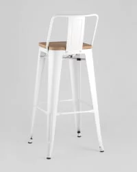 Стул барный Tolix Wood 75.5  со спинкой Белый