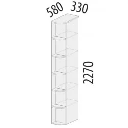 Стеллаж угловой лев/прав Кашемир 900.17 Дуб Кронберг