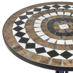 Стол для дачи Secret de Maison ROMEO (mod. PL08-7451RV) металл, 60*72см, черный /плитка 