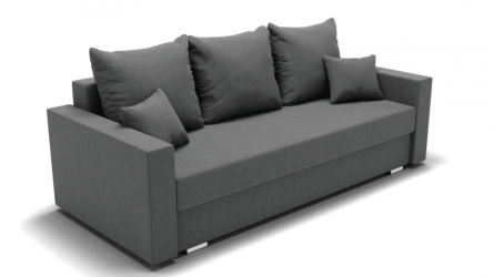 Диван Олимп-1 ПБ (ЗР) Цвет фасада: Светло серый; Тип: Прямой; Материал фасада: Металл/Велюр