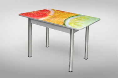 Большой обеденный стол Прямоугольный 1200х700 фп Клубника ЛДСП серый