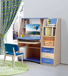 Письменный стол с ящиками компьютерный №1 Клен/Ярко-розовый