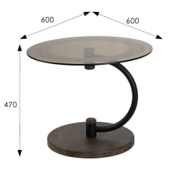 Стеклянный стол Дуэт 13Н Черный, дуб маррон / стекло тонированное