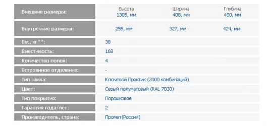 Картотечный шкаф металлический A 44