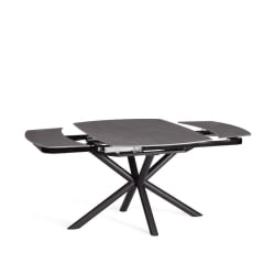 Стол обеденный Winston/Винстон столешница керамика (матовая) /опоры металл, темно-серый/черный, (120+30+30)x80x75 см