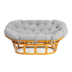 Диван MAMASAN/МАМАСАН 23/02 W /с подушкой/ 169х102х80 см, Pecan (орех), матрац 182х119 см, ткань серо-бежевая 3М 16/2