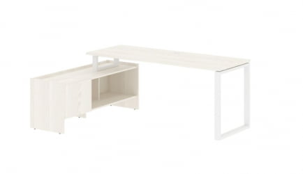 Стол с тумбой EDIS EQCT 19614 Ясень Траун Белый