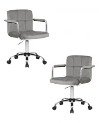 Офисное кресло для персонала DOBRIN TERRY (серый велюр (MJ9-75)) 2 шт