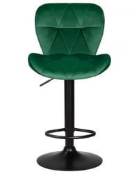 Стул барный ДОБРИН БАРНИ БЛАCК (зеленый велюр (МДЖ9-88)) 2 шт / DOBRIN BARNY BLACK (MJ9-88))