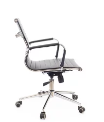 Кресло для персонала Leo T экокожа Черный