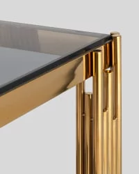 Журнальный столик ГЭТСБИ 55x55 Золото стекло smoke