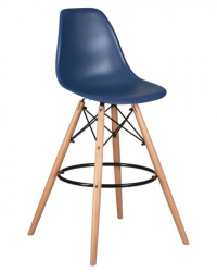 Стул барный DOBRIN DSW BAR (ножки светлый бук, цвет темно-синий (BE-12)) 2 шт