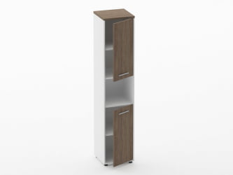 Шкаф 4 узкий закрытый, с нишей Deka 10.19.12Пр Дуб Верцаска/Белый