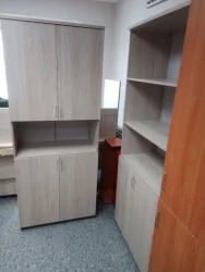 Шкаф высокий закрытый с нишей Twin 16.16.151 Дуб Сантана светлый