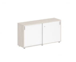 Шкаф-купе низкий с замком Сигма СГ.703.ОЛ.ВХ Дуб светлый Белый / Sigma SG.703.OL.WH