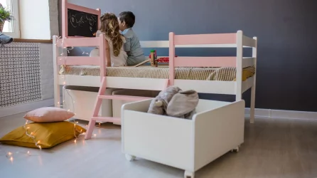 Лестница к кроватям 1400*800 RooRoom VK-10р Розовая