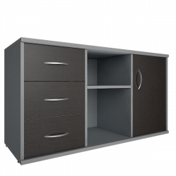 Тумба под оргтехнику сервисная Riva А.МТ-2 Венге/Металлик