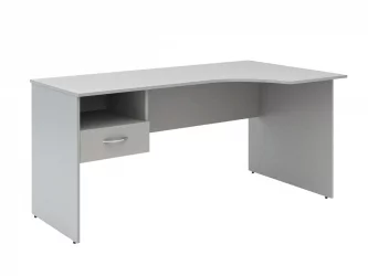Стол письменный правый SET160-1 R c подвесной тумбой Серый