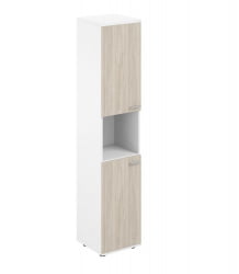 Шкаф высокий левый с нишей Sigma SG.866.WH.OL.OL.L Белый Дуб светлый