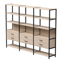 Набор стеллажных систем Everprof EVO №9 Дуб Соната Черный