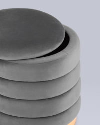 Пуф Франсис с ящиком велюр Серый