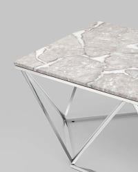 Журнальный столик Авалон silver 122*66 Серый мрамор