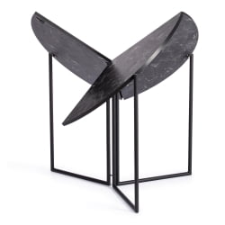 Стол складывающийся YOOP (mod. 1202) ЛДСП+меламин/металл, 100 х 100 х 72 см, черный мрамор/черный